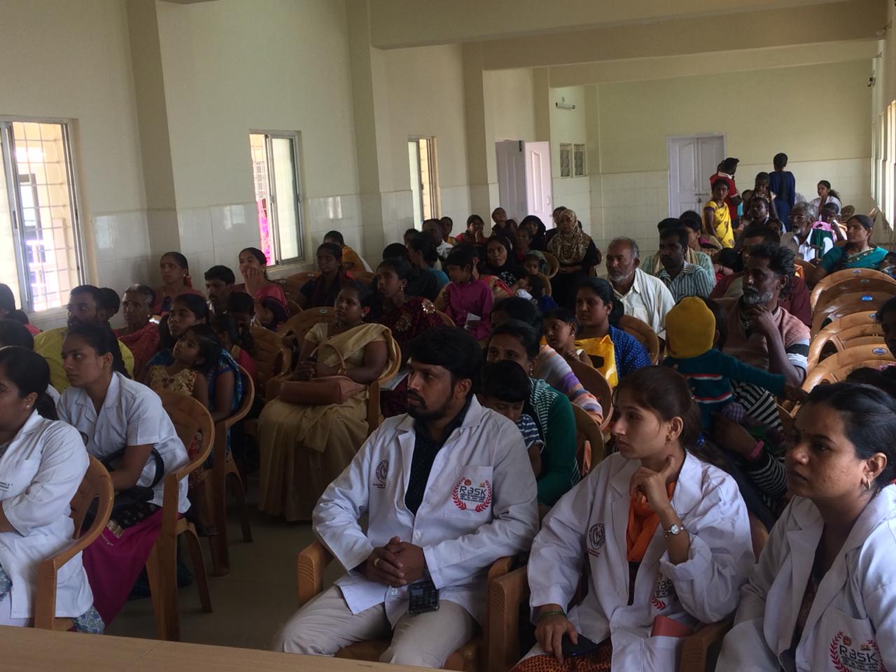 Families and RBSK medical teams gathered at a screening camp for specially-abled children in Mandya district.
